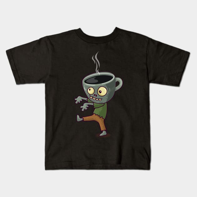 Zombie Coffee Kids T-Shirt by soaktrendingworld